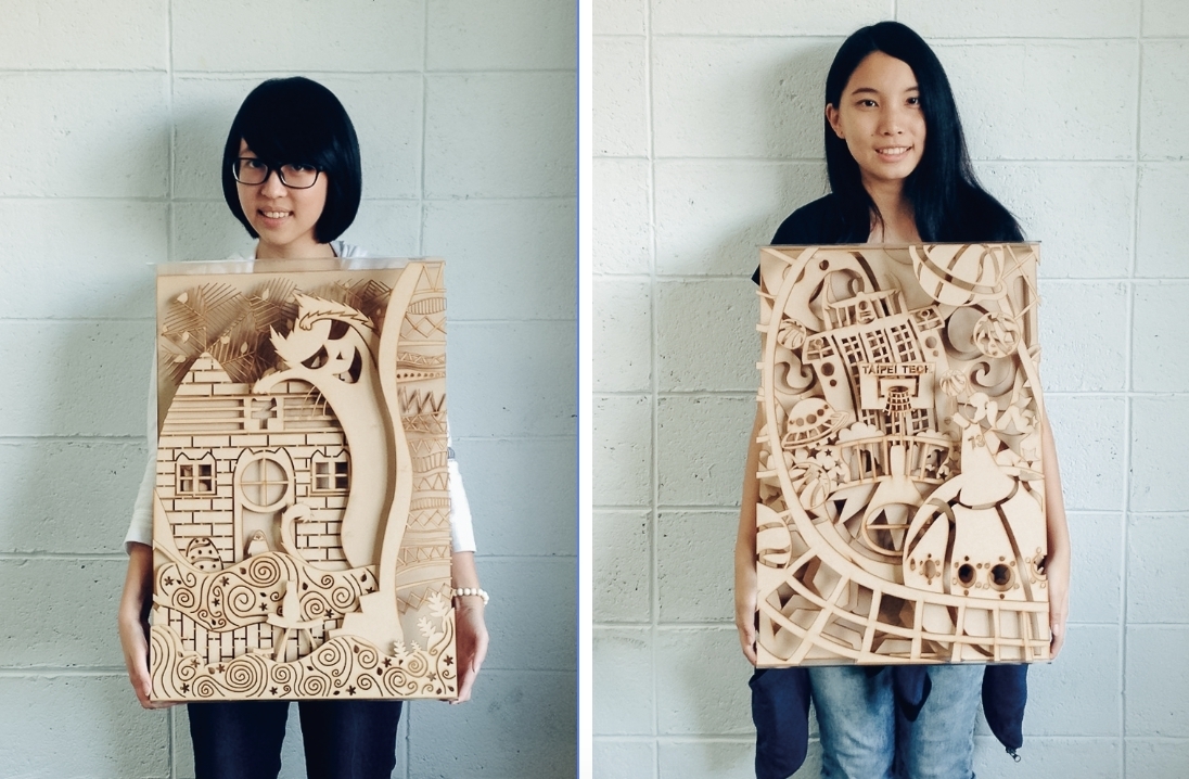 兩位學生的《北科上河圖》作品
