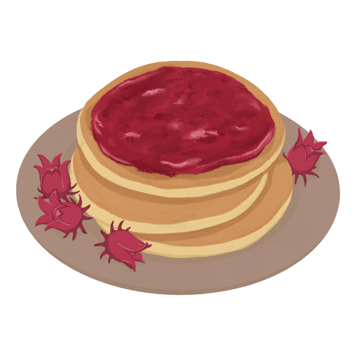 洛神花果醬鬆餅